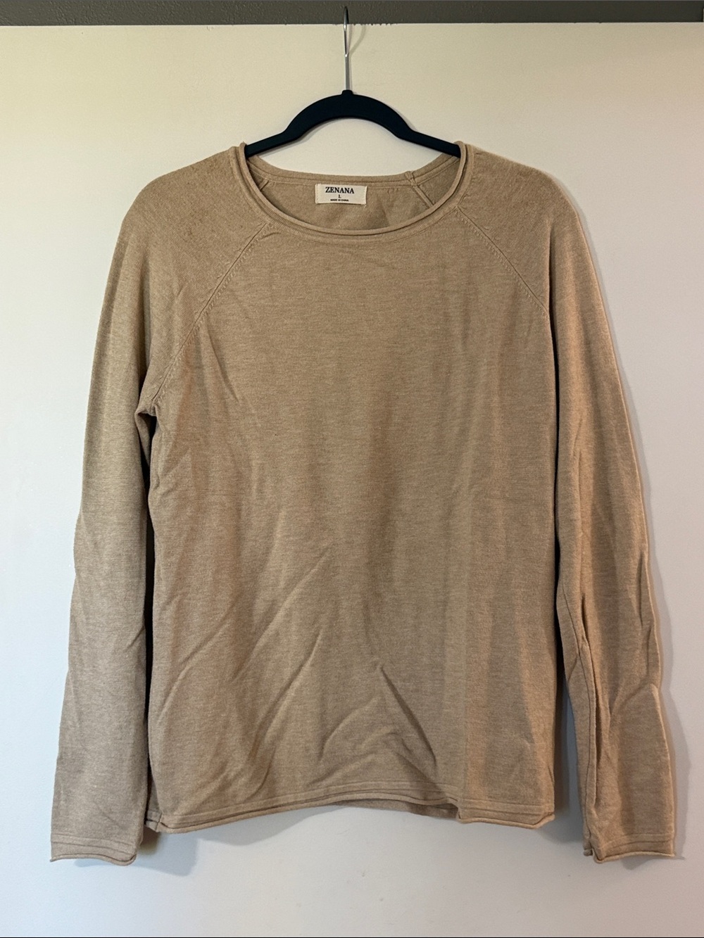 Zenana Outfitters Women’s Crewneck Sweater - Tan